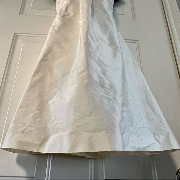 COREN MOORE NEW YORK Strapless Ivory  Silk Shantung Strapless DRESS Cocktail 6 S - Picture 5 of 7